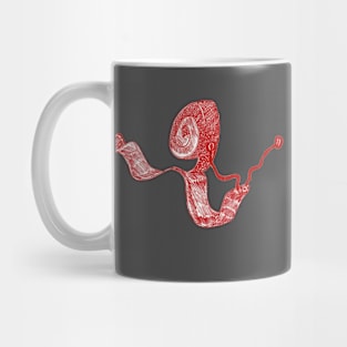 Metal snail in red Mug